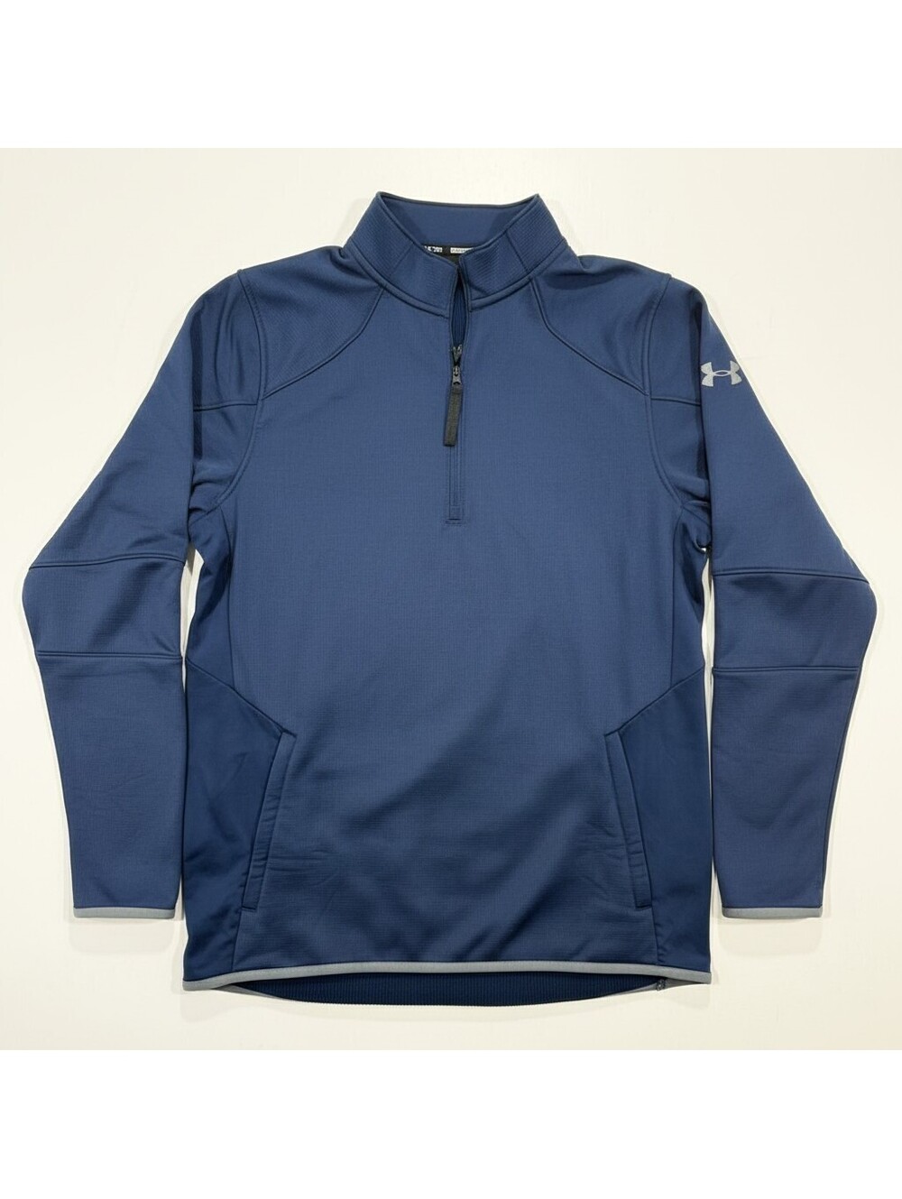 Under Armour ColdGear Reactor Pullover Mens M Blue 1/4 Zip Fleece Loose Fit